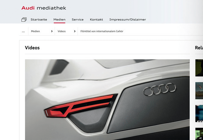 VIMP video platform of the customer reference Audi AG