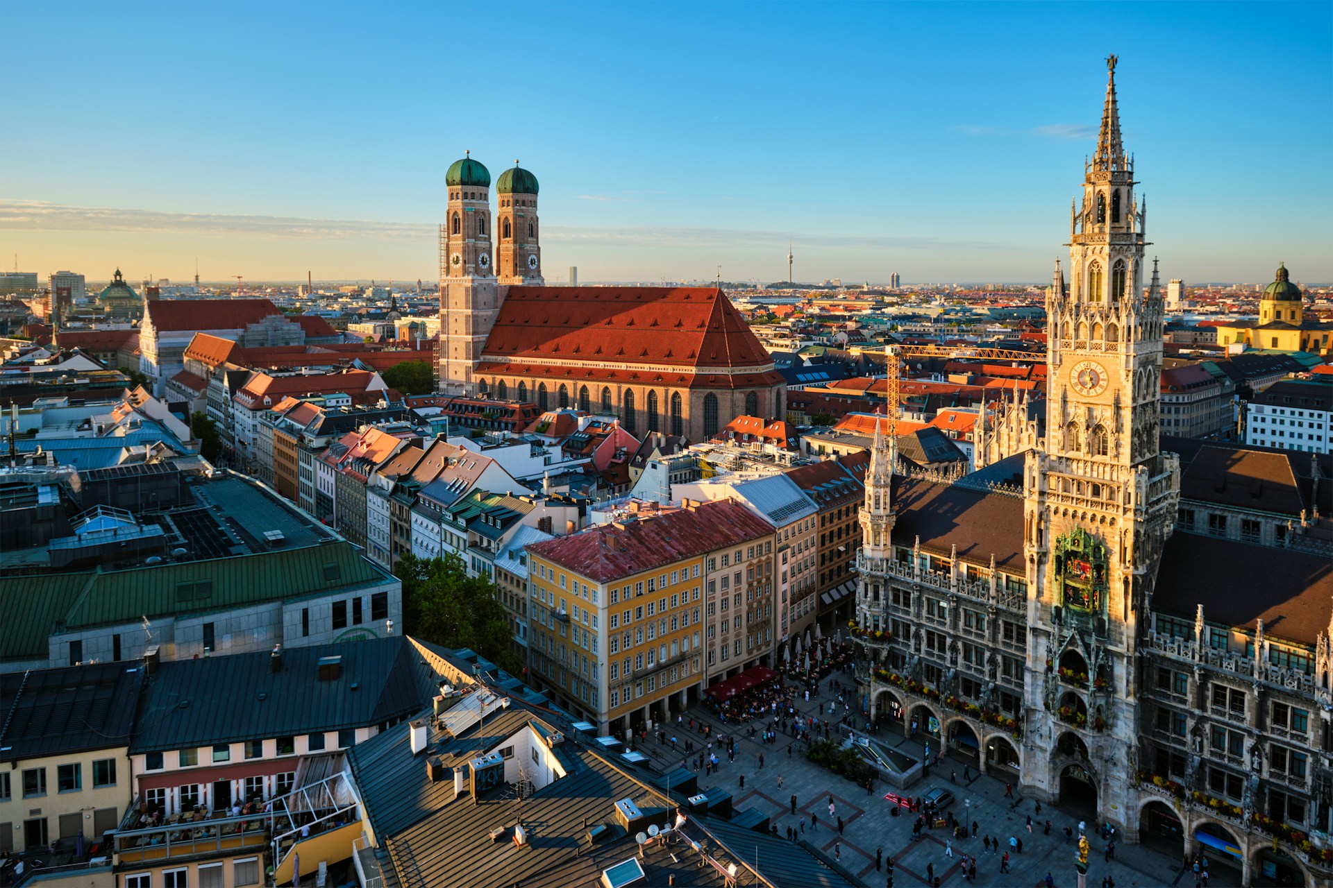 Aufnahme des Münchner Marienplatzes und der Innenstadt